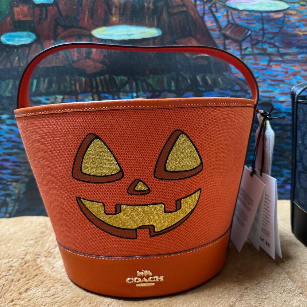 Coach pumpkin Bucket Bag